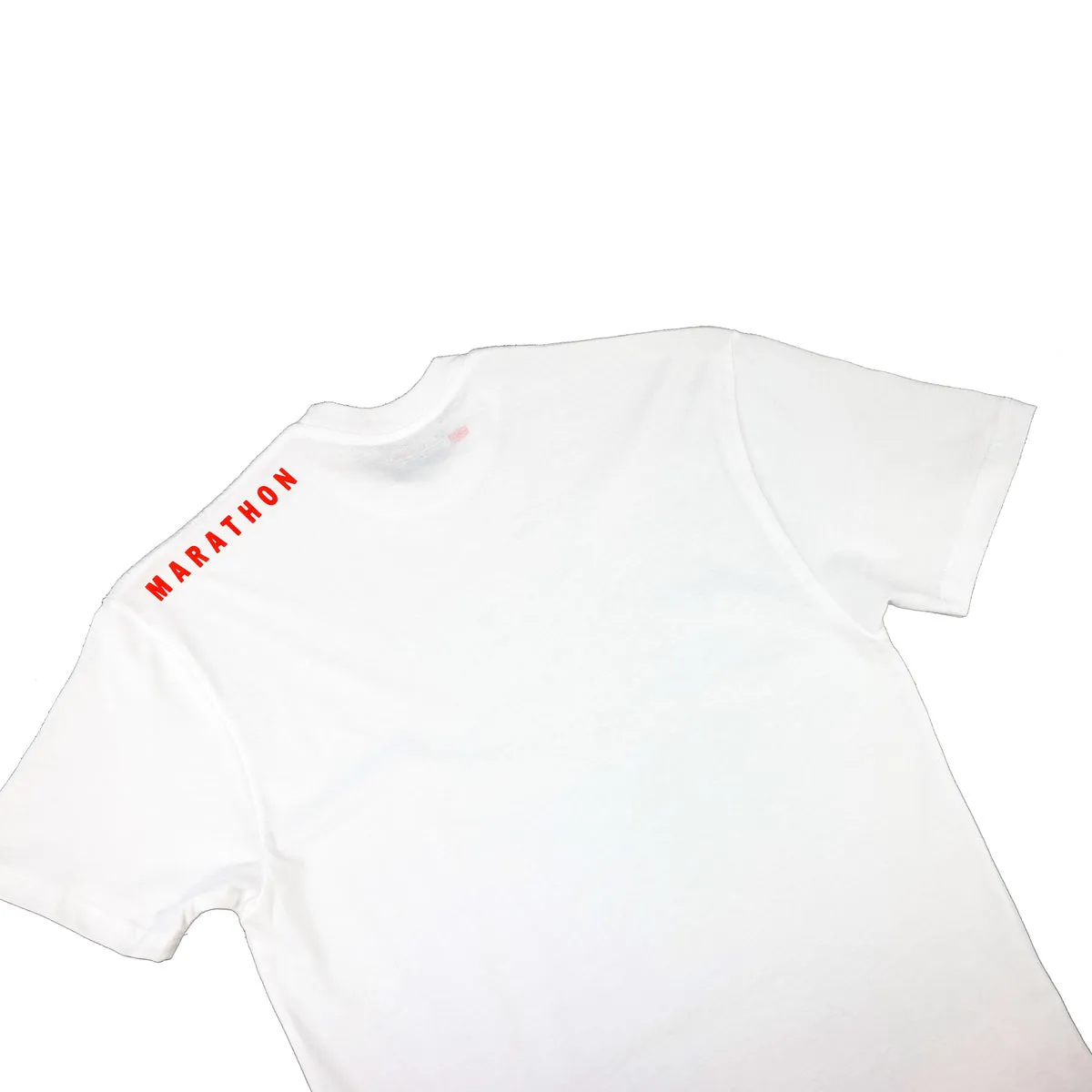 Marathon Shoulder T-Shirt (Ultra Fitted) - White/Red