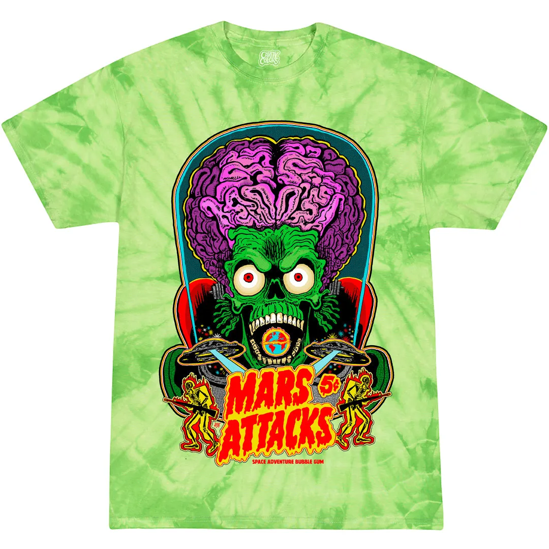 MARS ATTACKS: BUBBLE GUM - T-SHIRT (MARTIAN GREEN TIE-DYE)