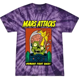 MARS ATTACKS: HUMANS FIGHT BACK - T-SHIRT (PURPLE TIE-DYE)