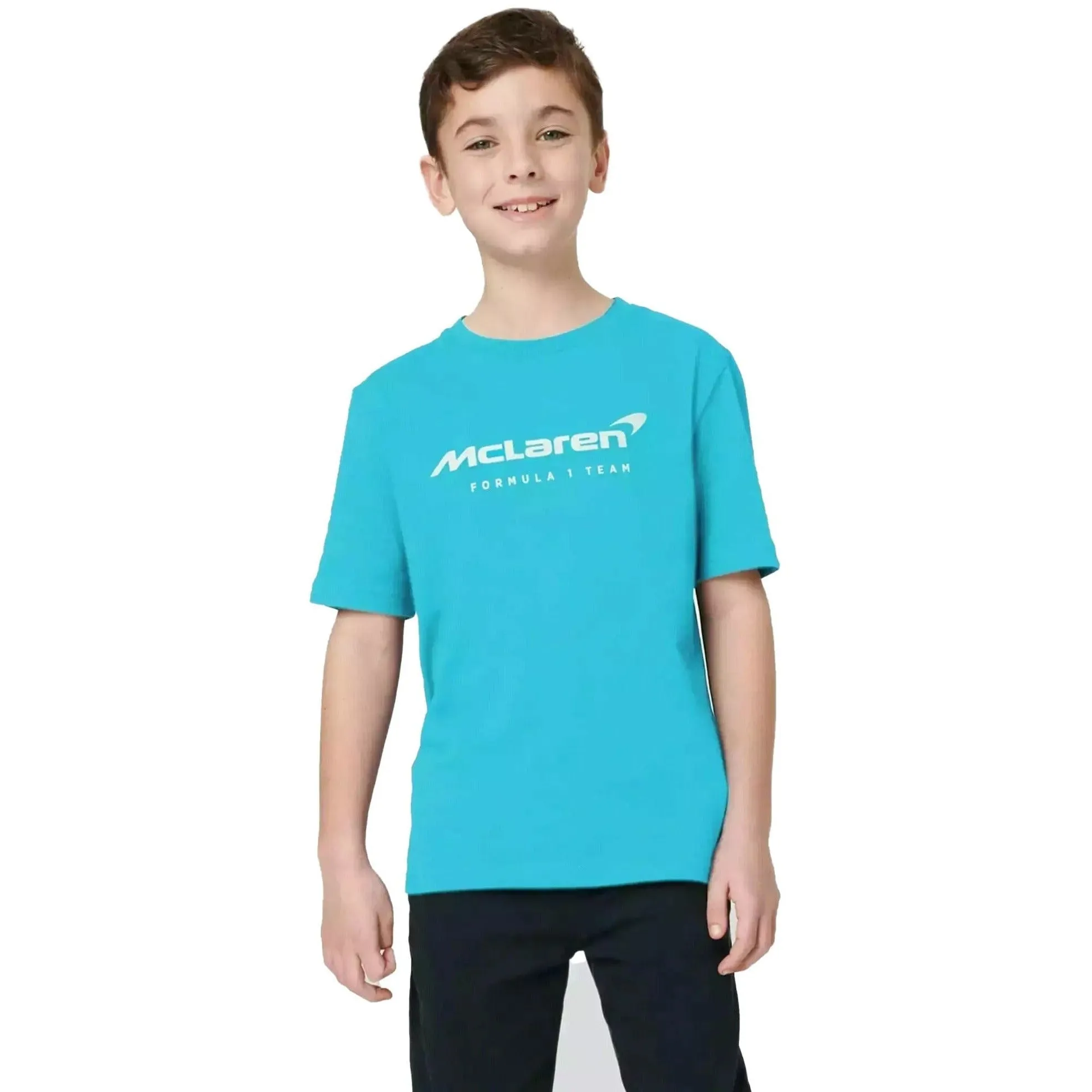 McLaren F1 Kids Miami Neon Logo T-Shirt-Vice Blue/Aqua Sky