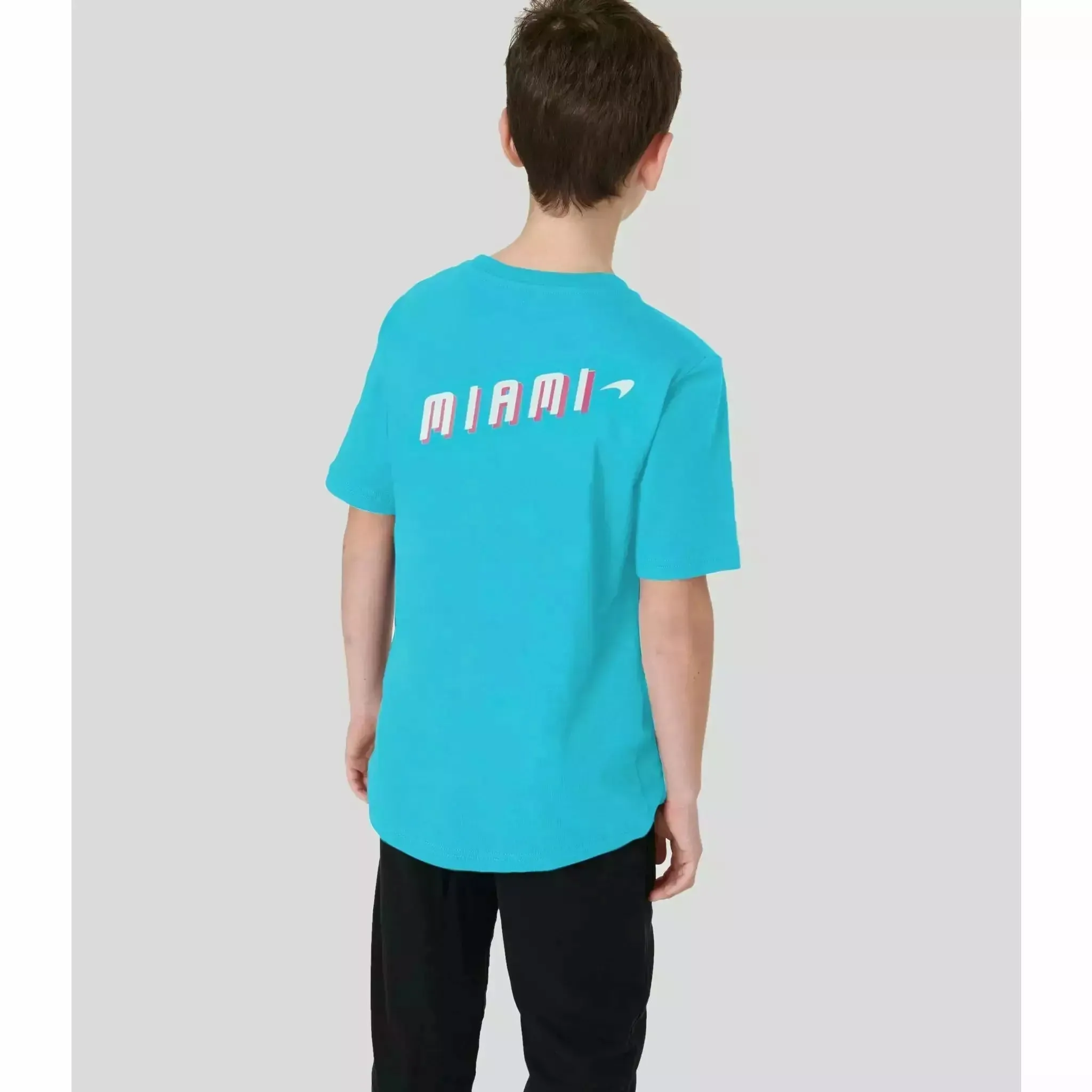 McLaren F1 Kids Miami Neon Logo T-Shirt-Vice Blue/Aqua Sky