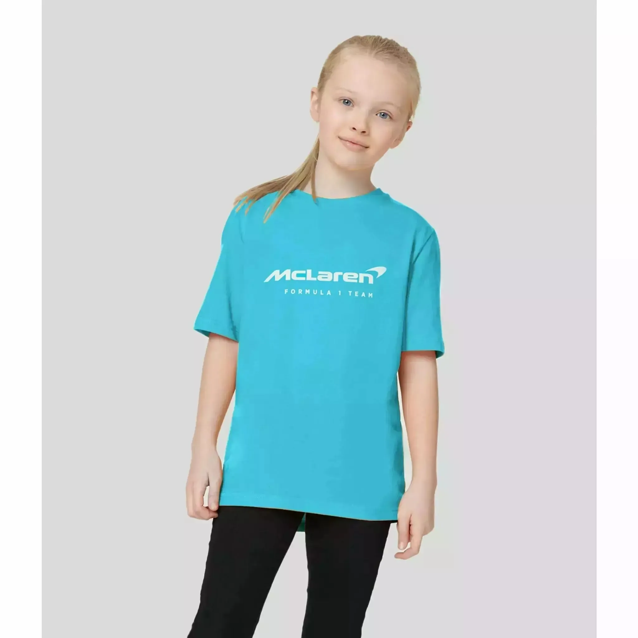 McLaren F1 Kids Miami Neon Logo T-Shirt-Vice Blue/Aqua Sky