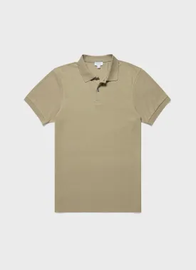 Men's Piqué Polo Shirt in Pale Khaki