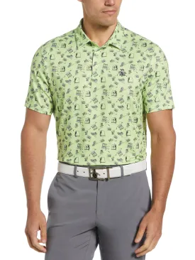 Men's Retro Arcade Print Polo