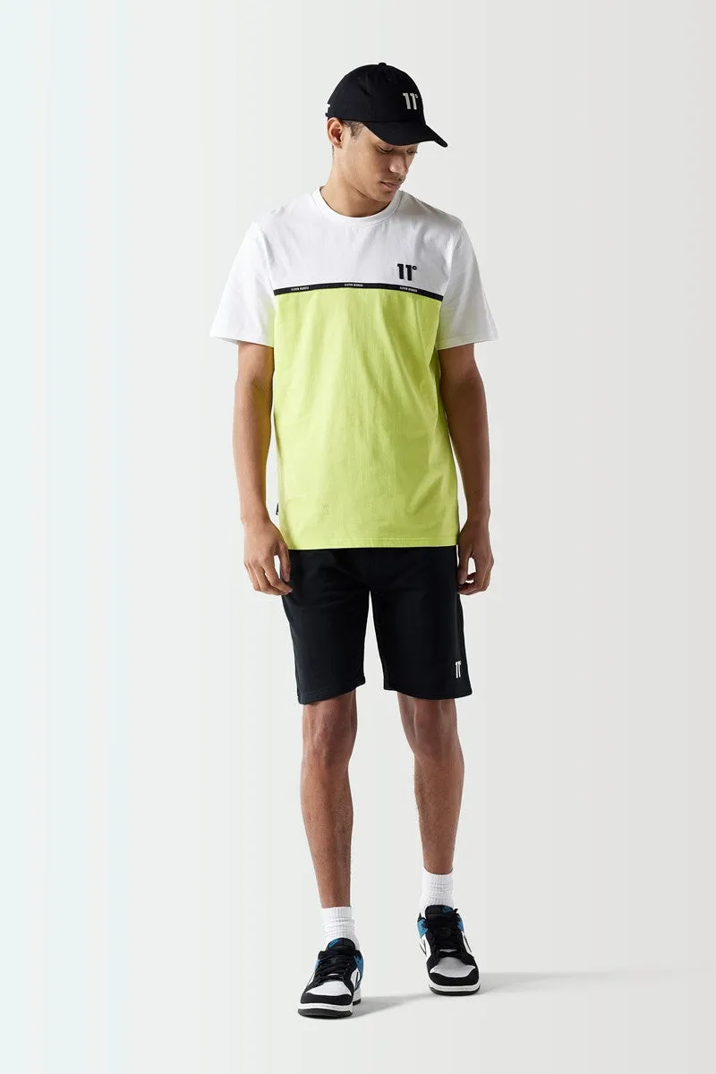 Micro Taped T-Shirt - White / Limeade