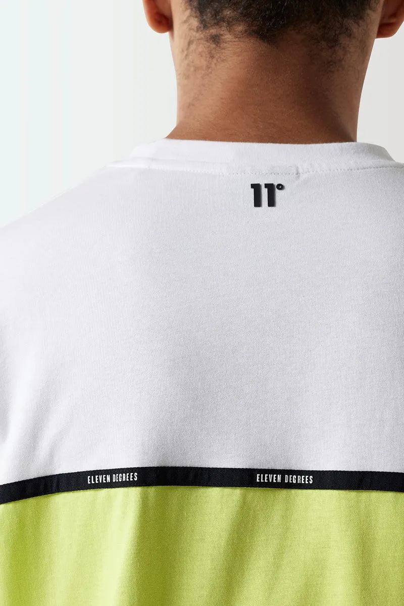 Micro Taped T-Shirt - White / Limeade