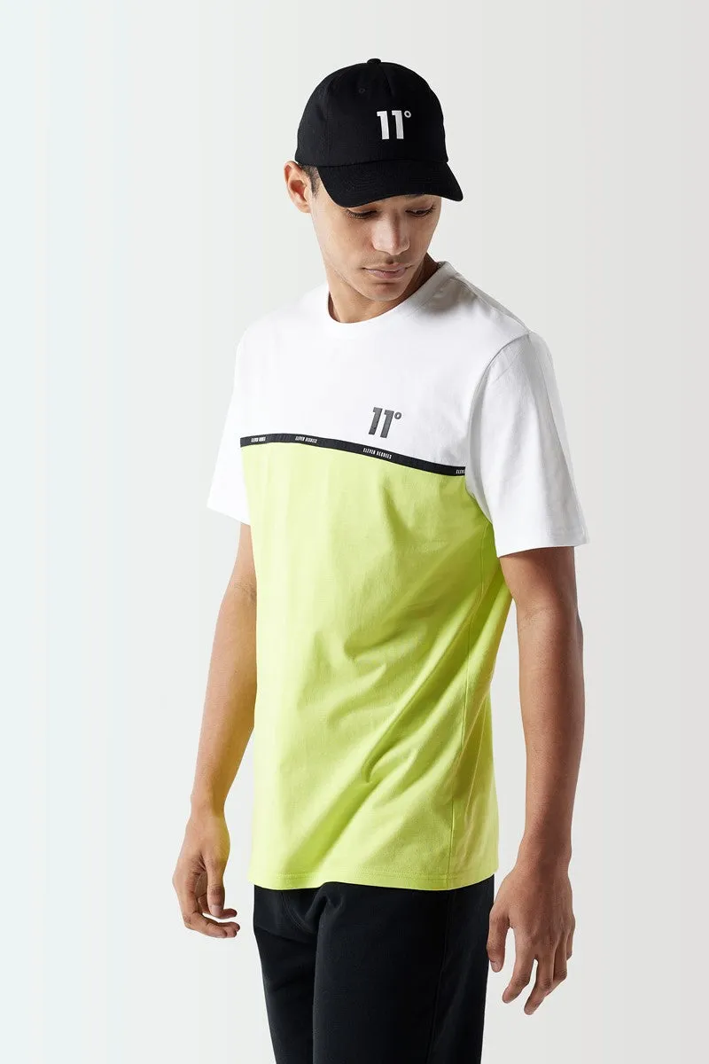 Micro Taped T-Shirt - White / Limeade