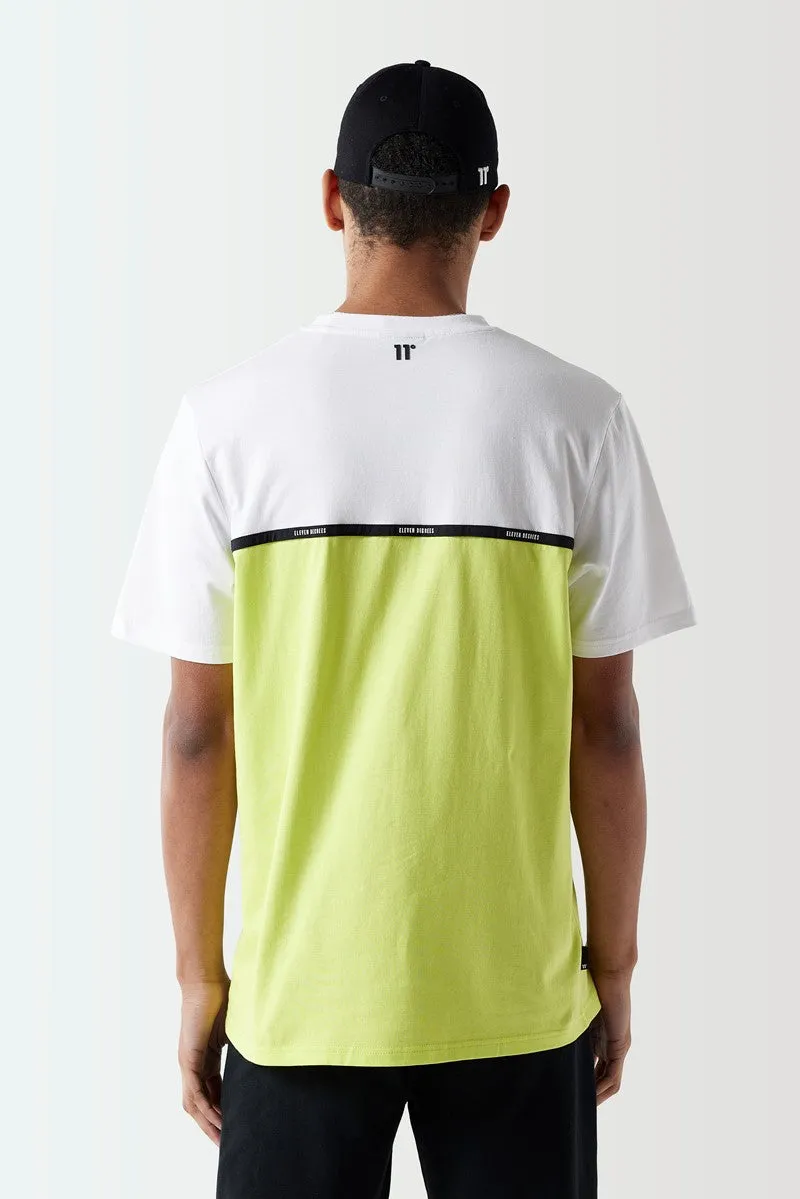 Micro Taped T-Shirt - White / Limeade