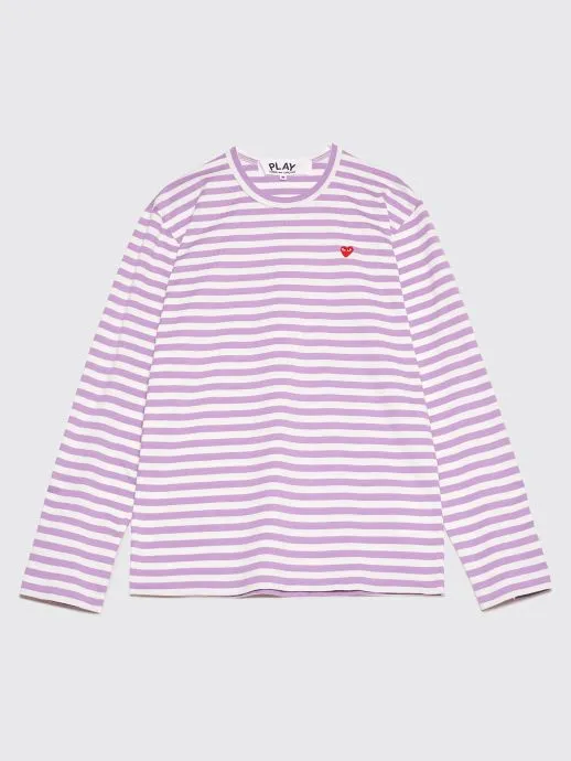 MINI HEART LS T-SHIRT LILAC STRIPE