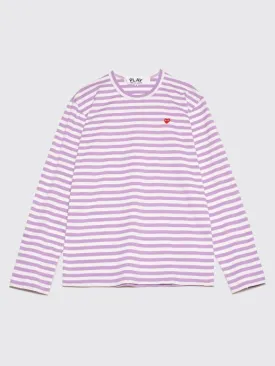 MINI HEART LS T-SHIRT LILAC STRIPE