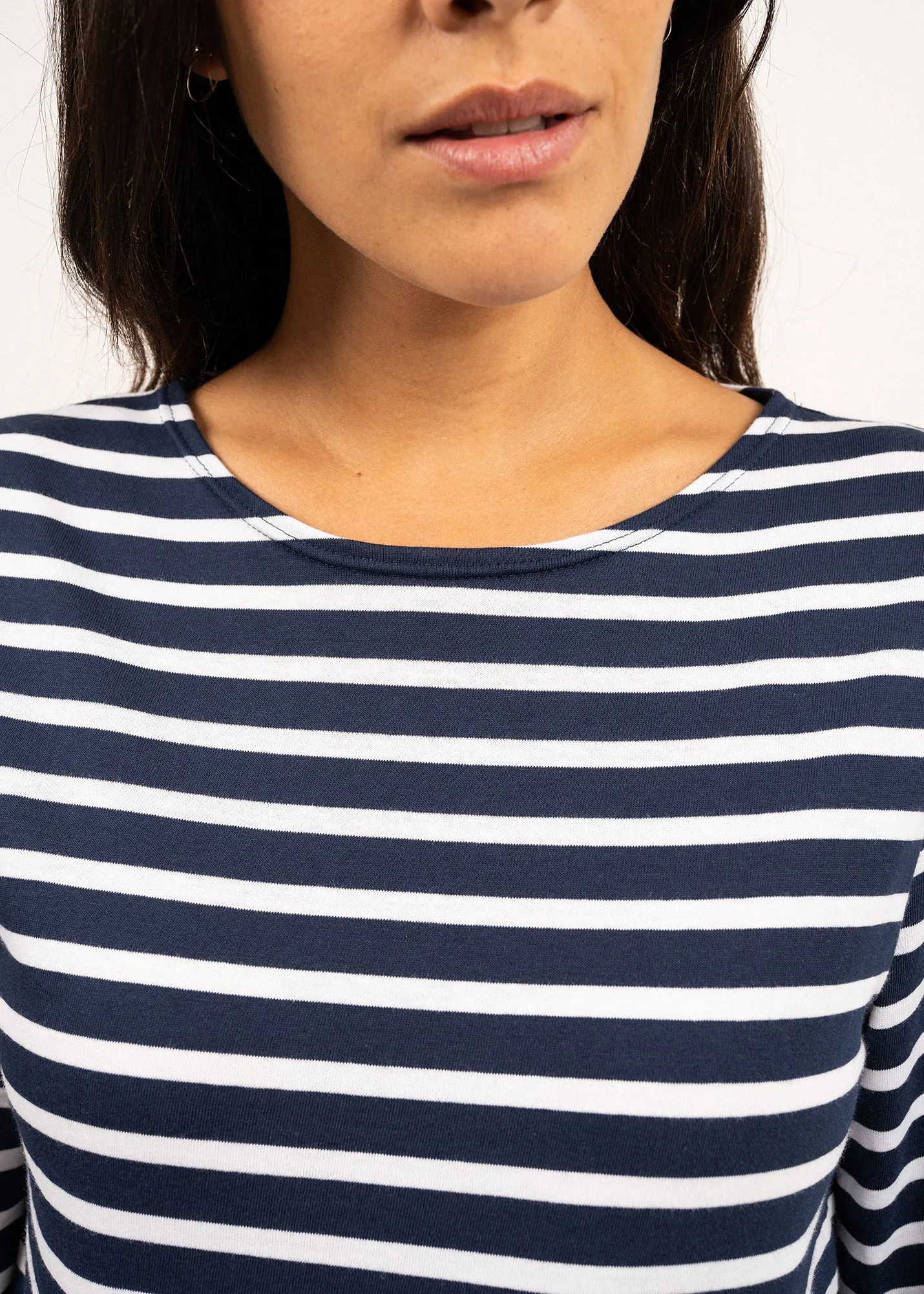 Minquiers unisex striped sailor shirt - regular fit, in light cotton (MARINE/NEIGE)