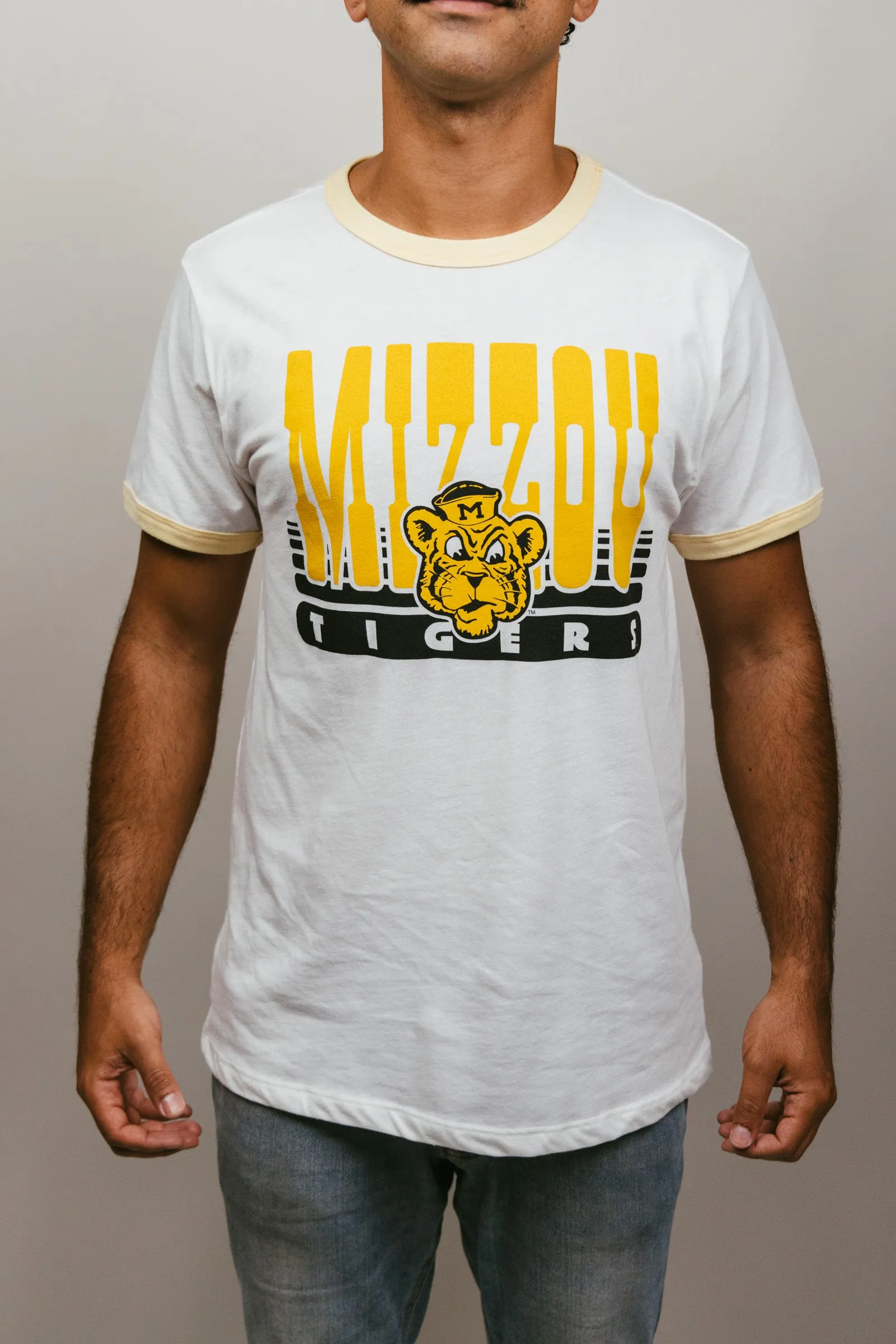 Missouri Tigers 70s White & Butter Unisex Ringer