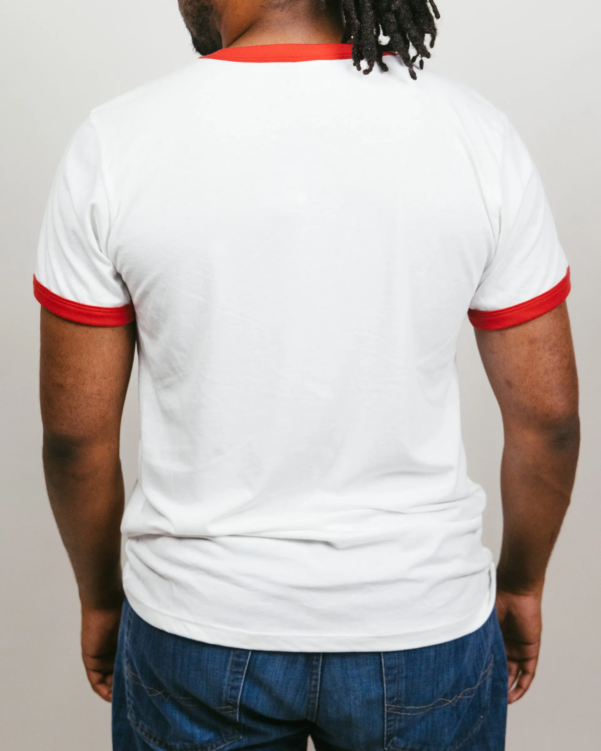 Nebraska Cornhuskers 70s White & Red Unisex Ringer