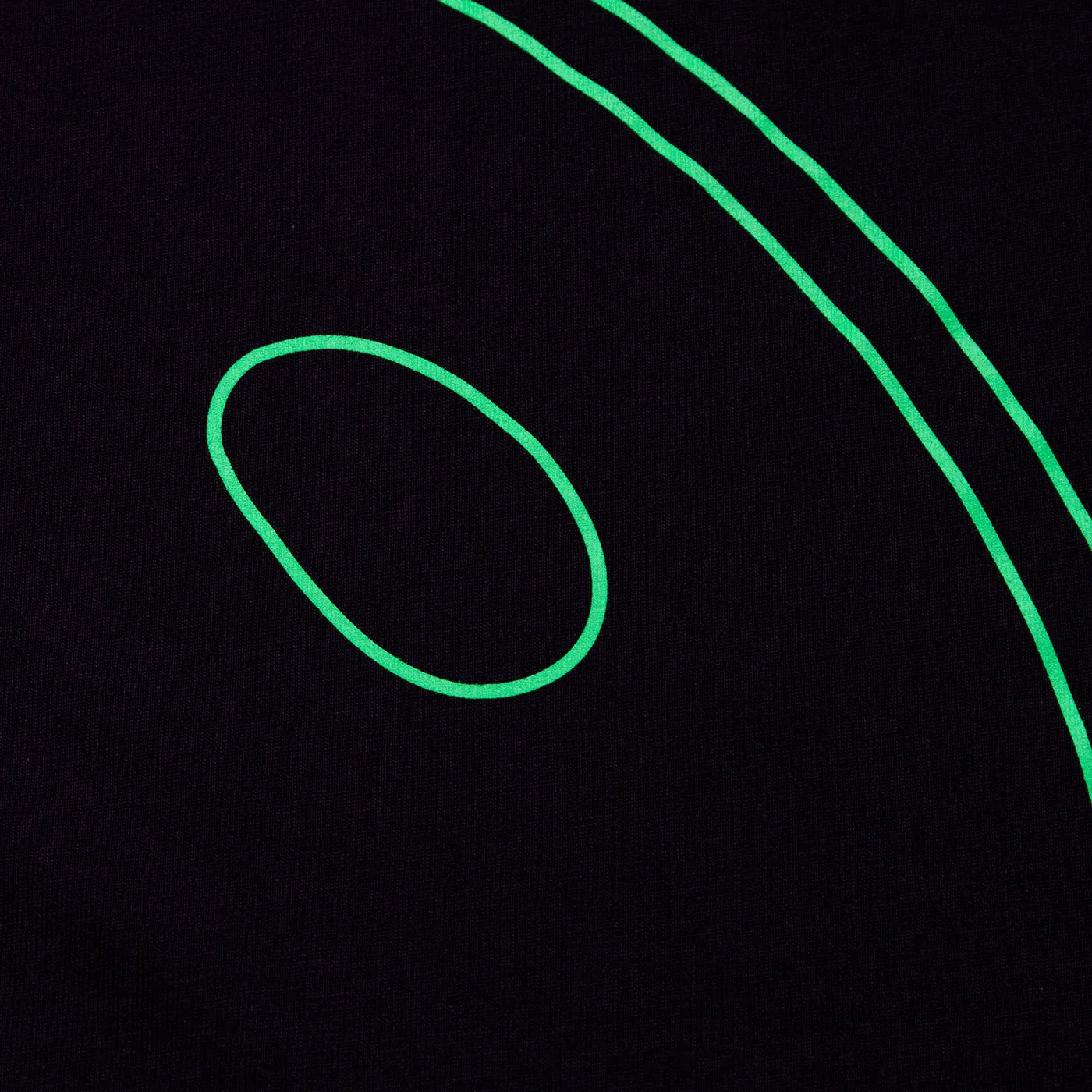 Neon Outline Side Smiley - Tshirt - Black