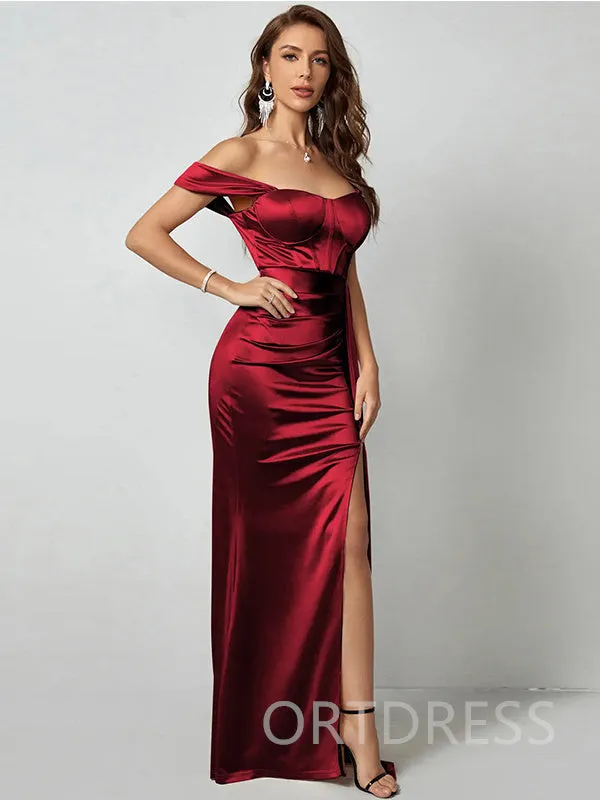 Off The Shoulder Pleated Mermaid Gown / Prom Dress BF010 Ortdress