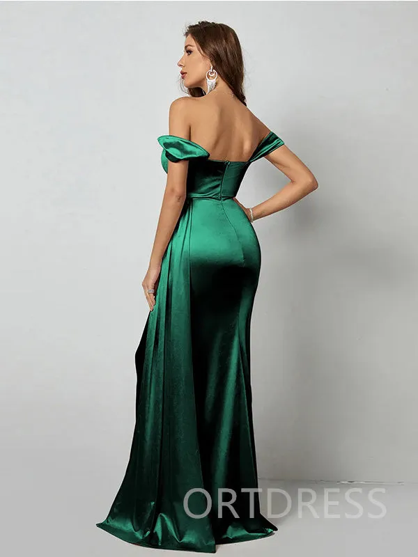 Off The Shoulder Pleated Mermaid Gown / Prom Dress BF010 Ortdress