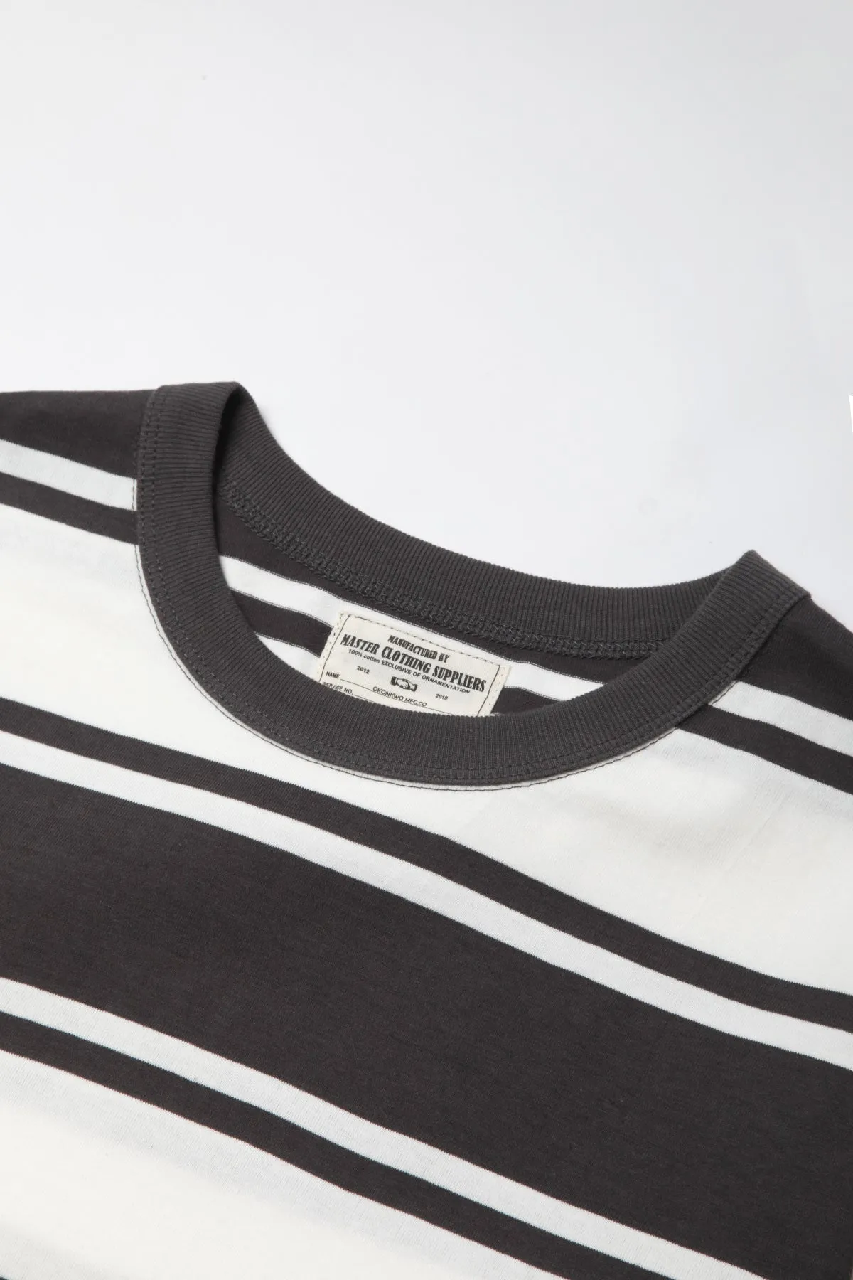 Okonkwo MFG - Short Sleeve Striped Tee - Grey/White