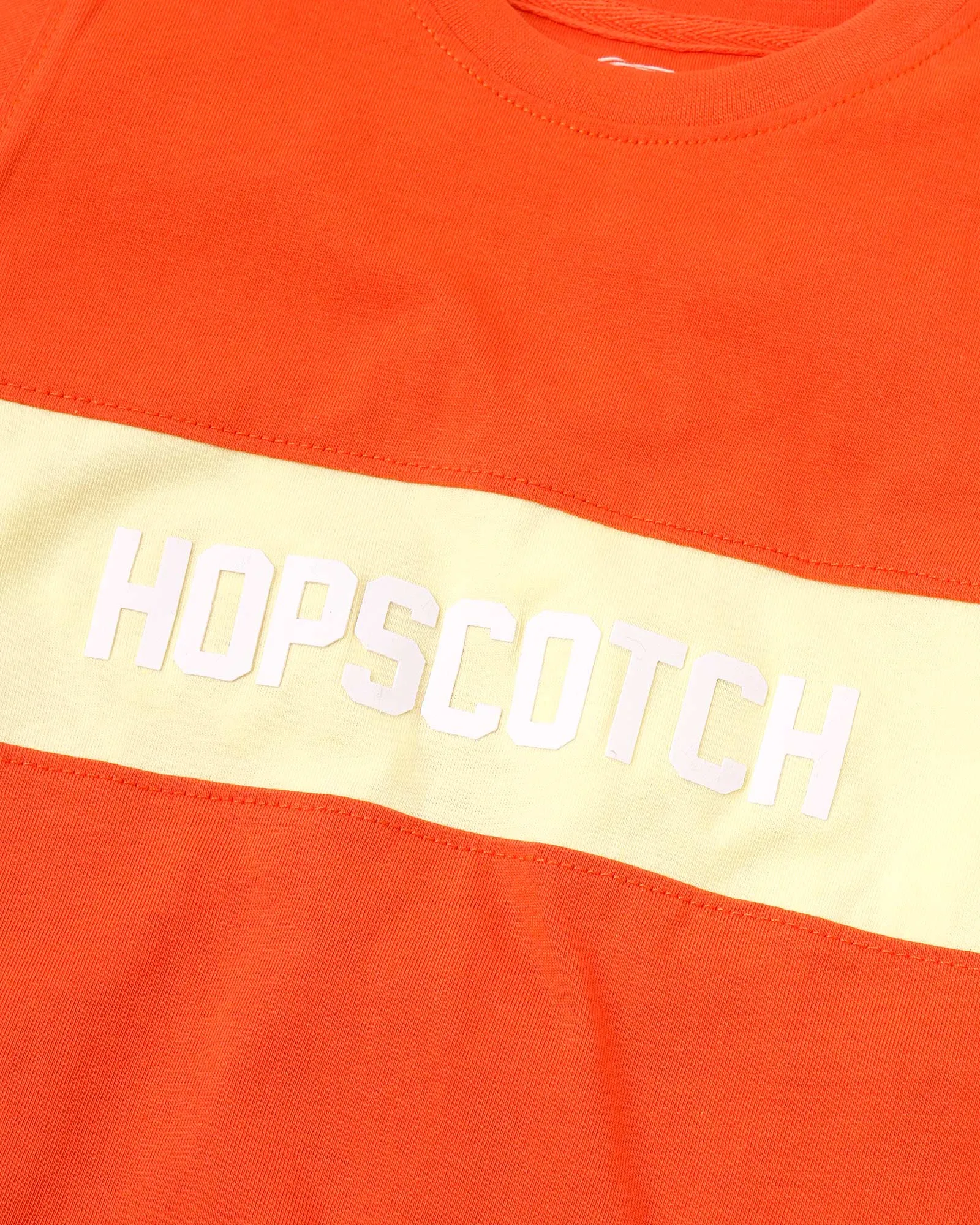 Orange Hopscotch Cut and Sew T-Shirt