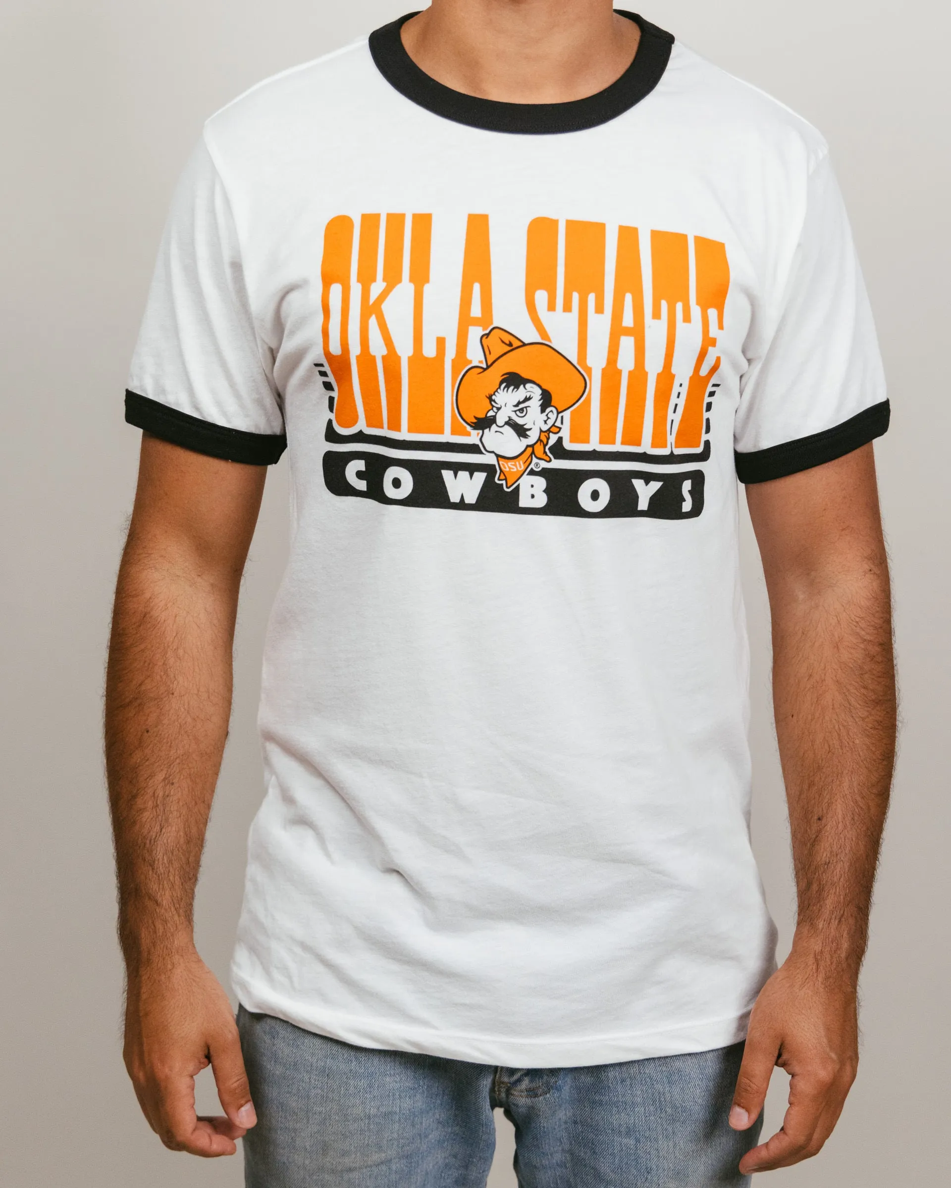 OSU Cowboys 70s White & Black Unisex Ringer