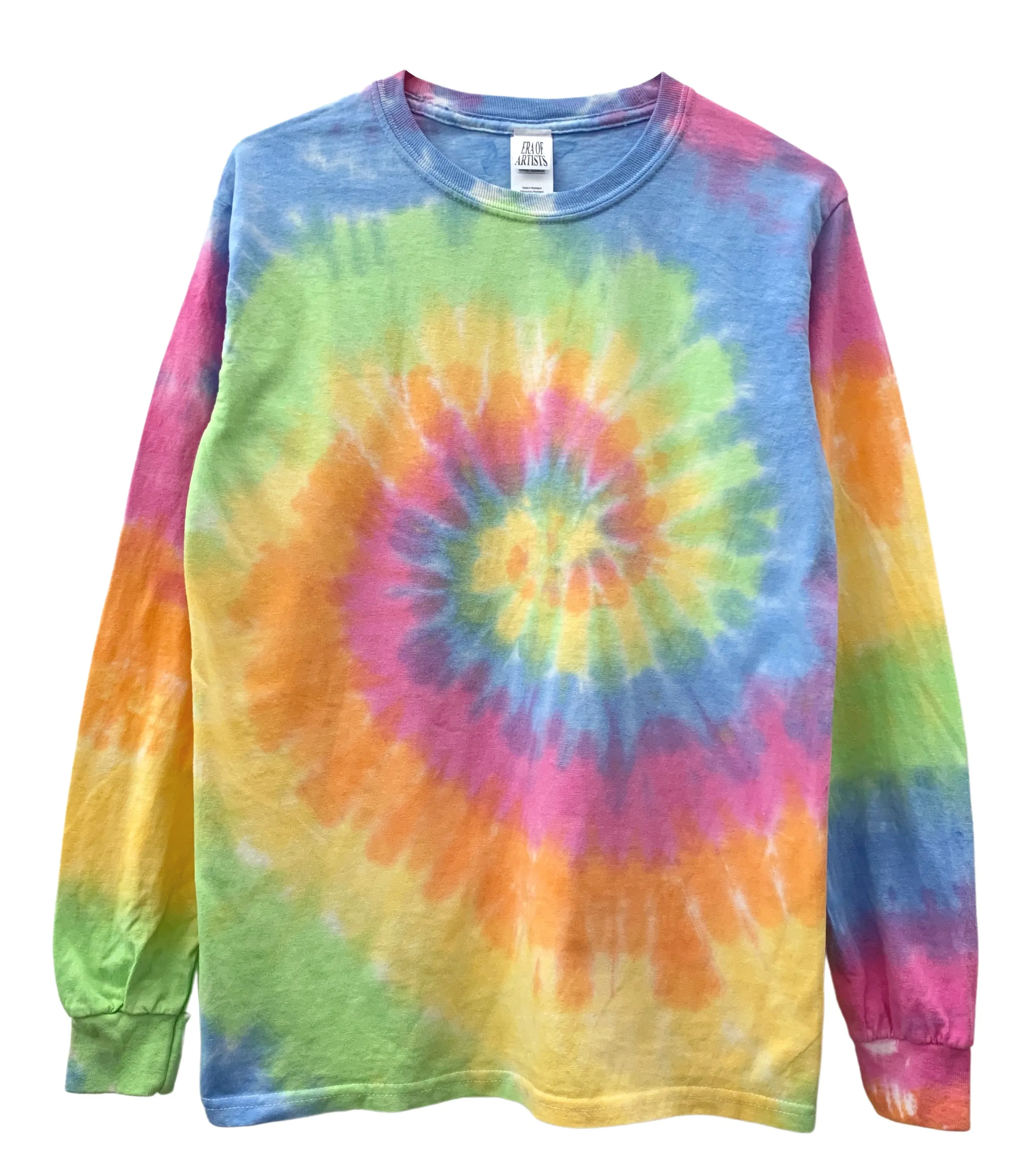 Pastel Rainbow Tie-Dye Long Sleeve Unisex Tee