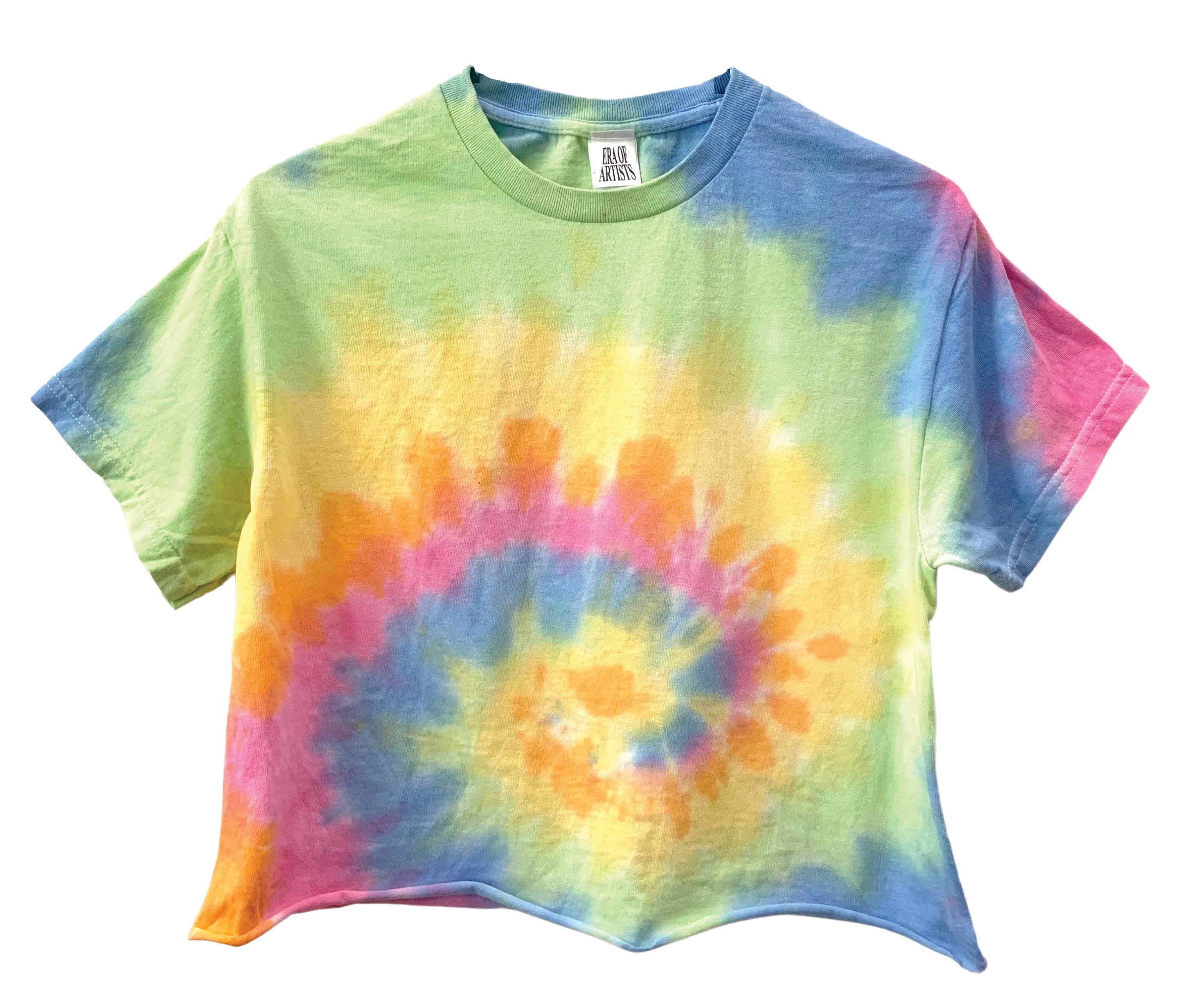 Pastel Rainbow Tie-Dye Unisex Cropped Tee