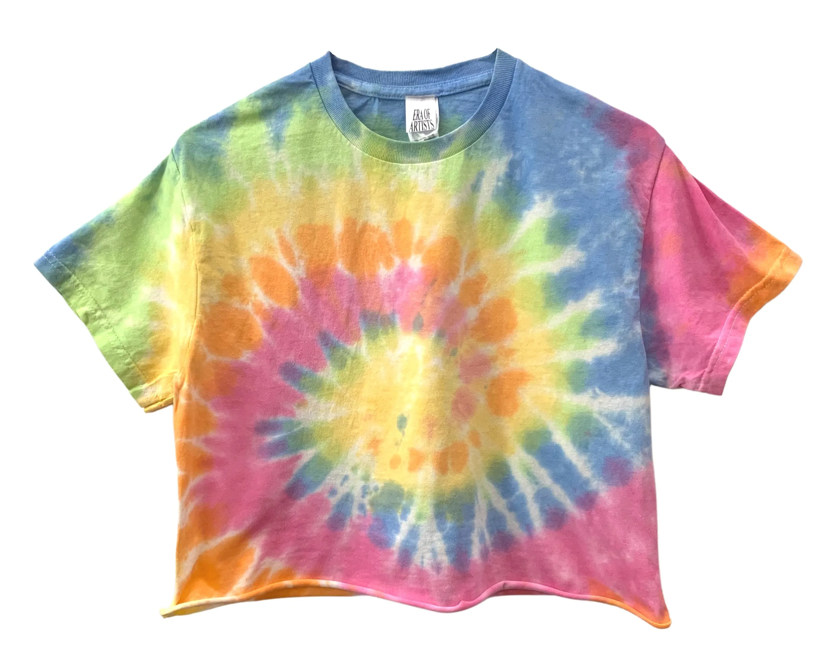 Pastel Rainbow Tie-Dye Unisex Cropped Tee