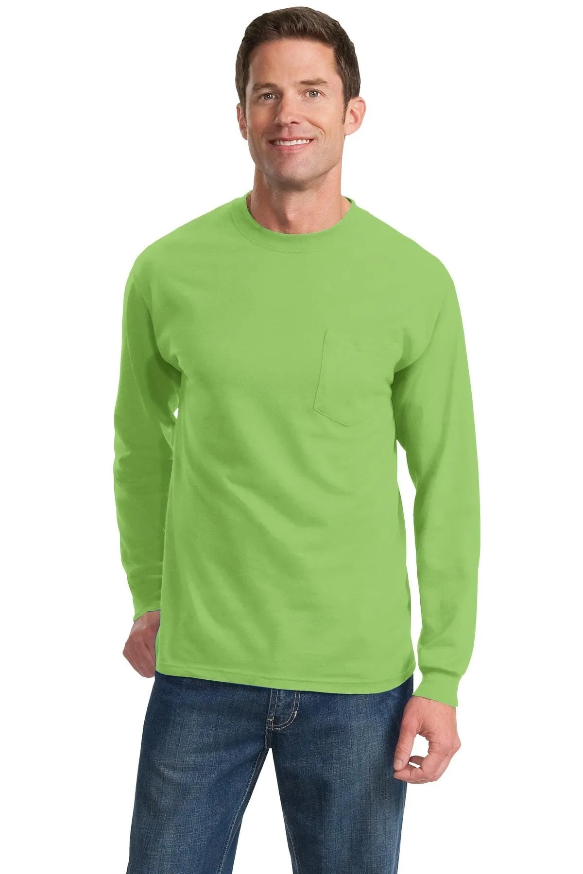 Port & Company Tall Long Sleeve Essential T-Shirt with Pocket