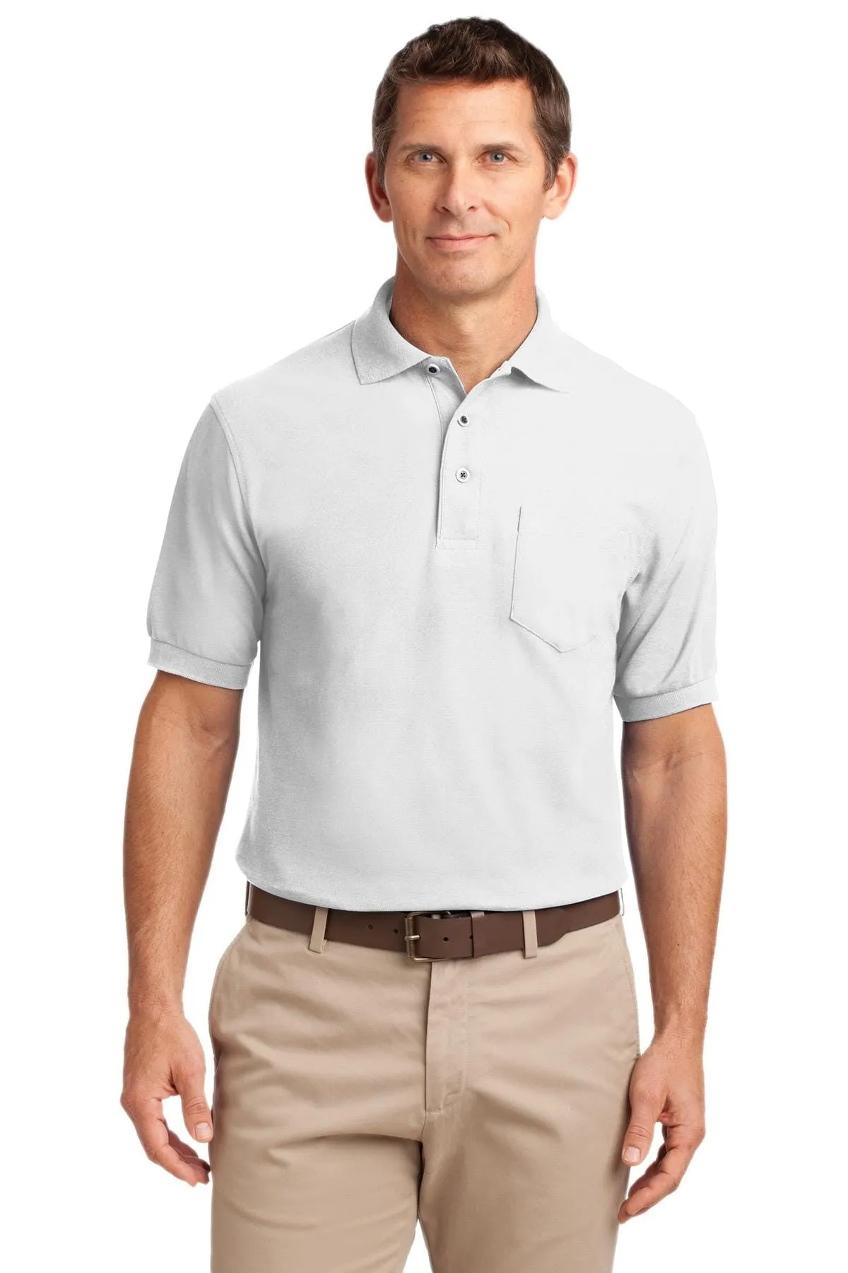 Port Authority Men's Silk Touch Polo Shirt With Pocket