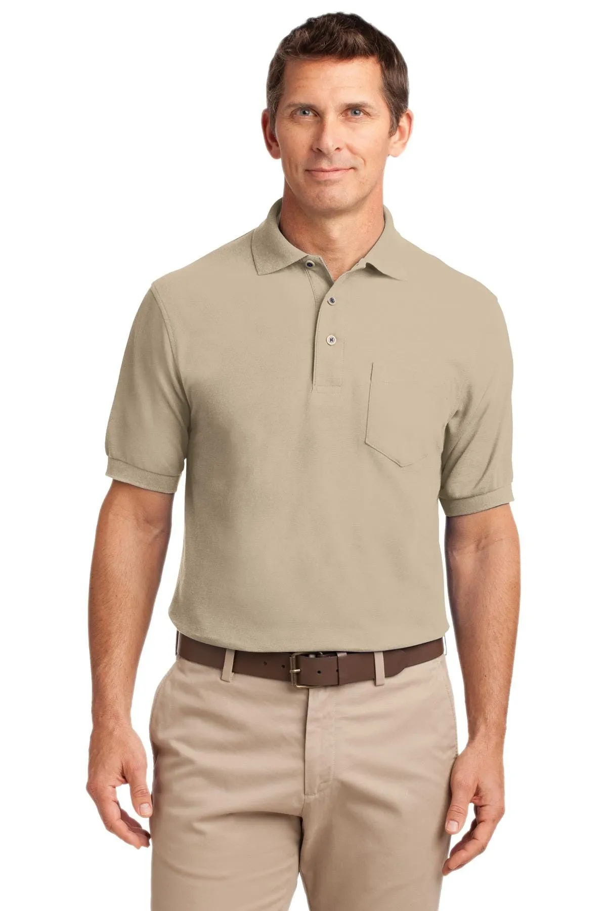 Port Authority Men's Silk Touch Polo Shirt With Pocket