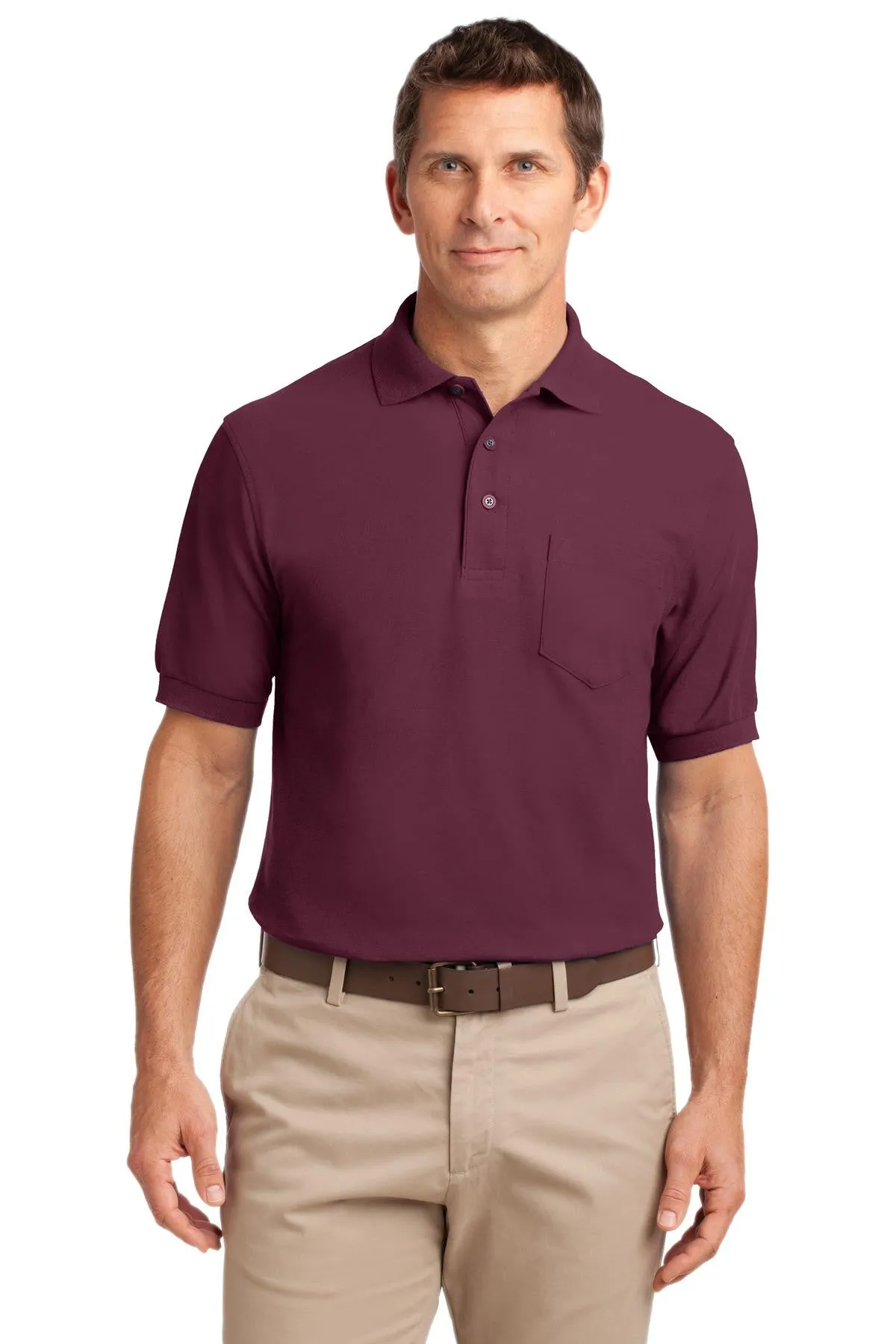 Port Authority Men's Silk Touch Polo Shirt With Pocket