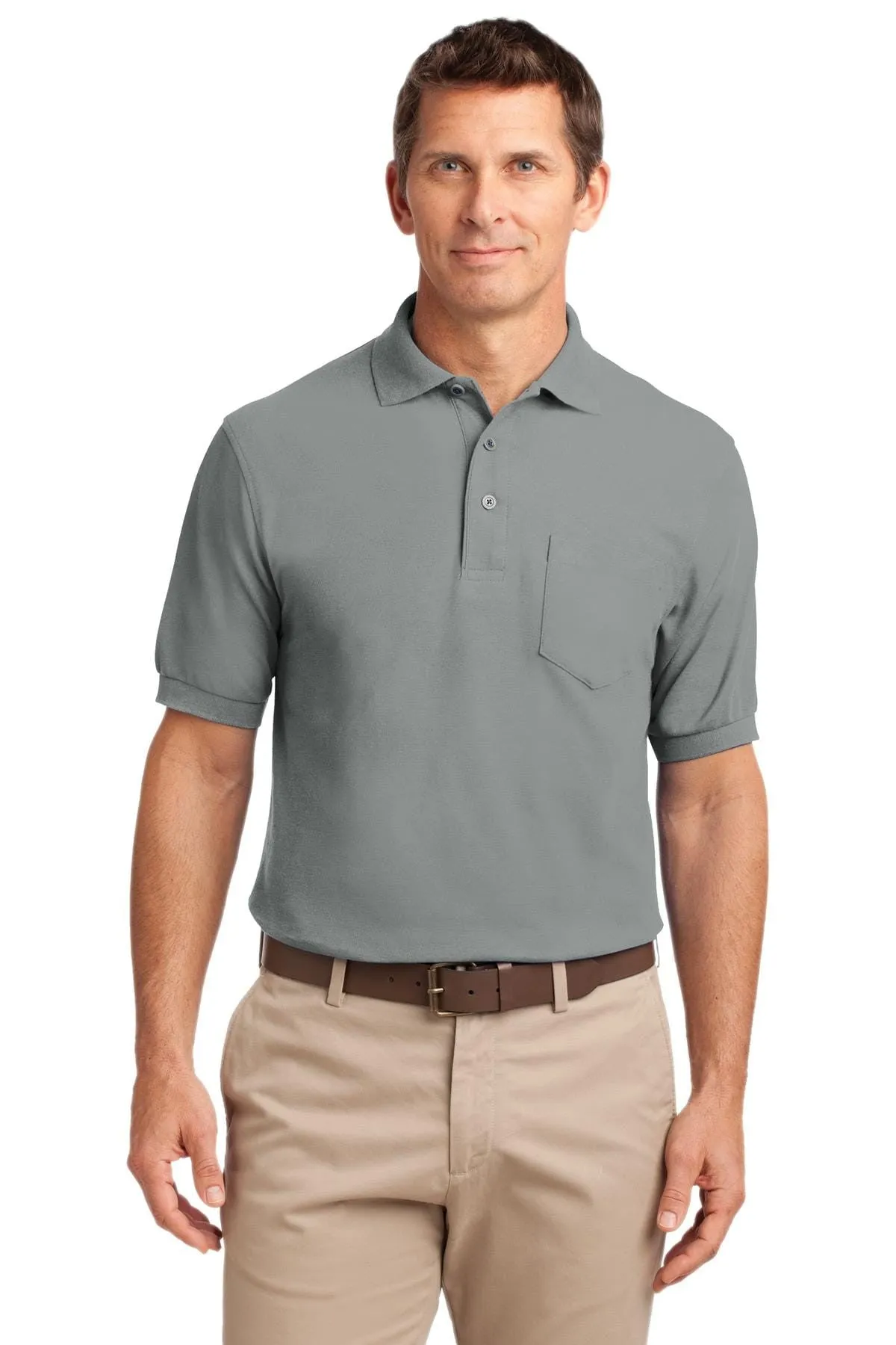 Port Authority Men's Silk Touch Polo Shirt With Pocket