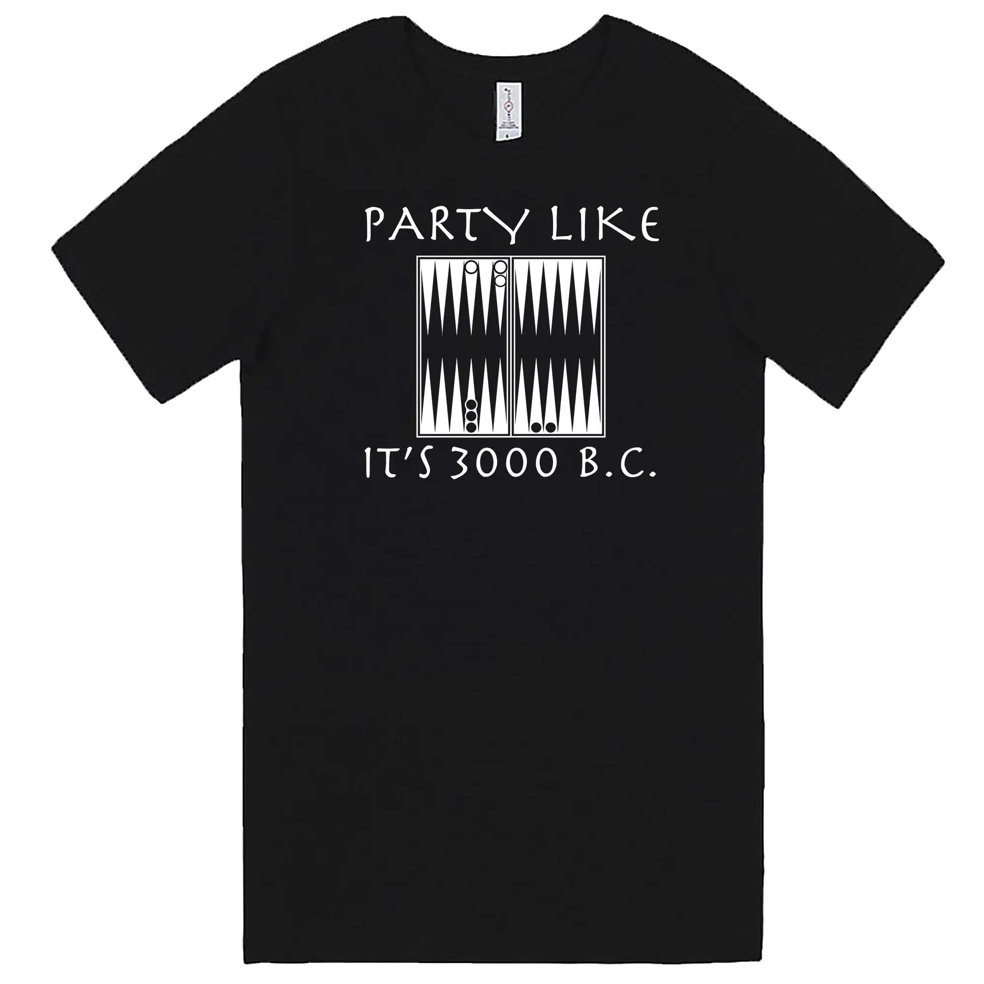 "Party Like It's 3000 B.C. - Backgammon" men's t-shirt