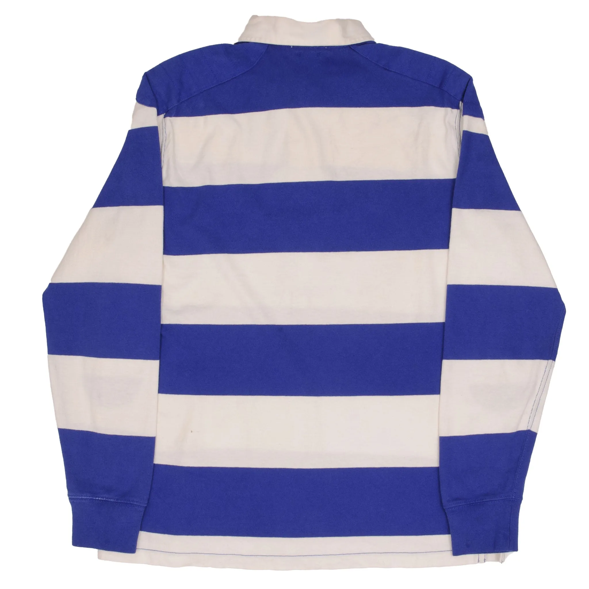 RALPH LAUREN BLUE & WHITE STRIPED RUGBY POLO SHIRT SIZE LARGE