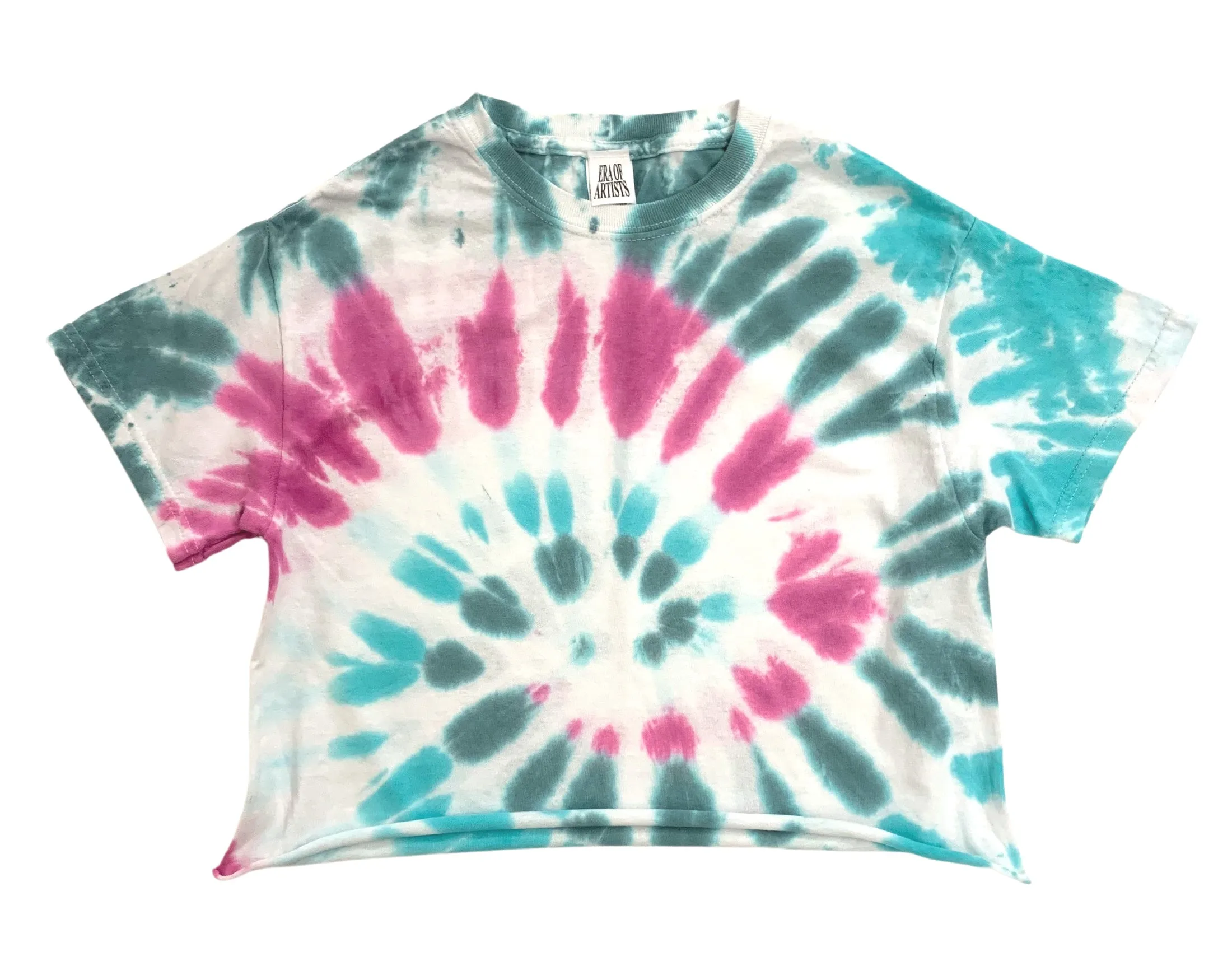 Raspberry Swirl Tie-Dye Short Sleeve Unisex Cropped Tee