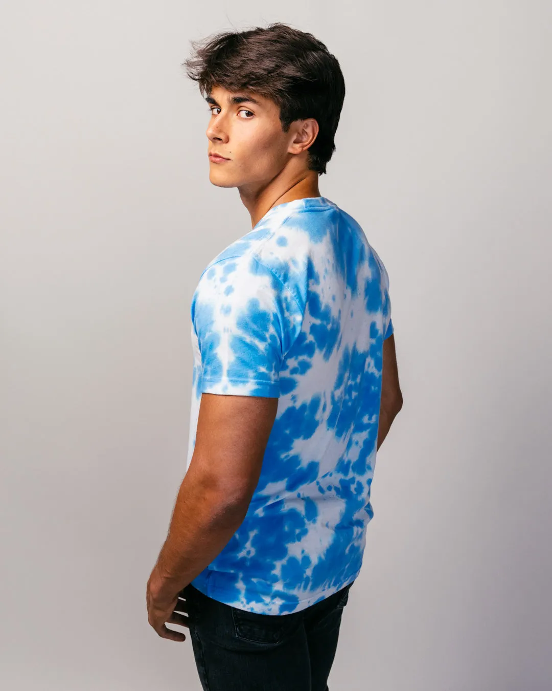 Royal KC Heart Blue & White Tie Dye T-Shirt