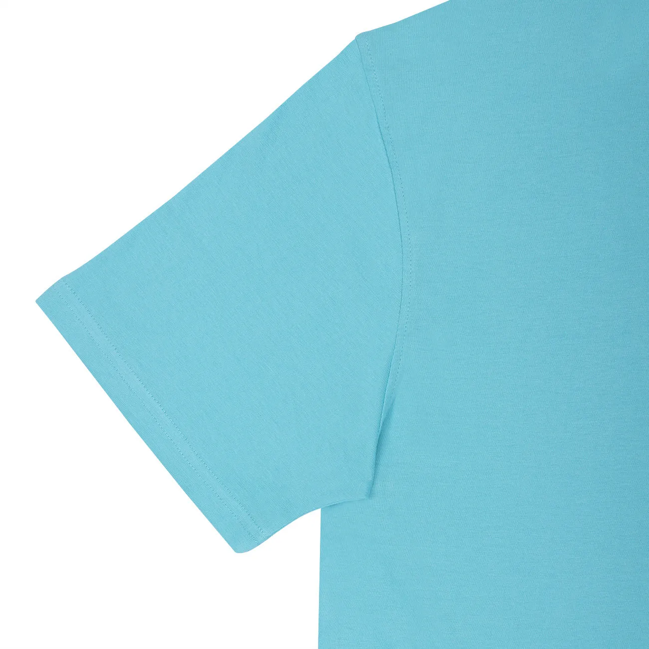 Shore leaves Soft Enzyme Washed Turquoise Blue V-Neck Cotton T-shirt