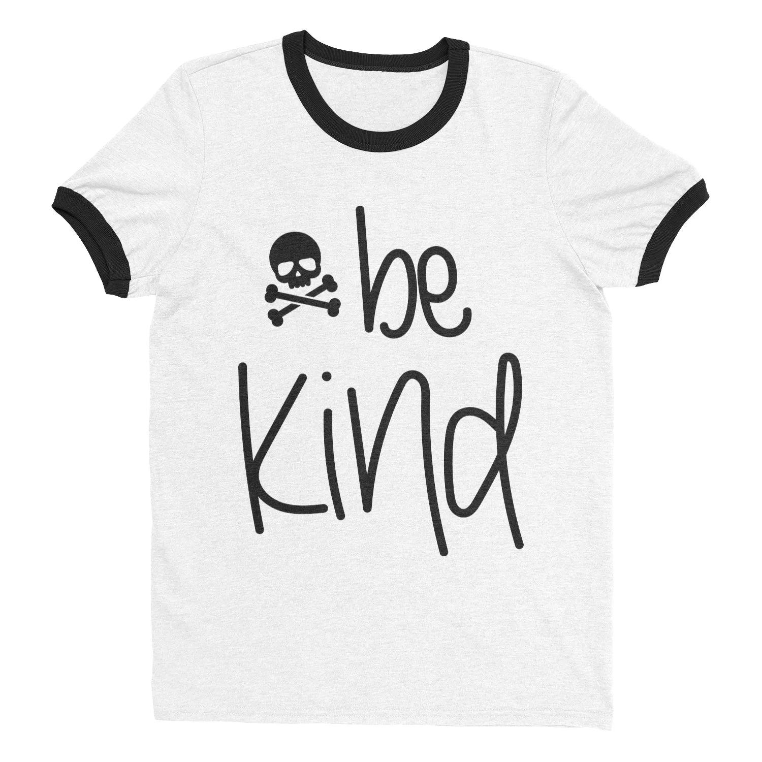 Skull & Crossbones Be Kind Ringer Tee