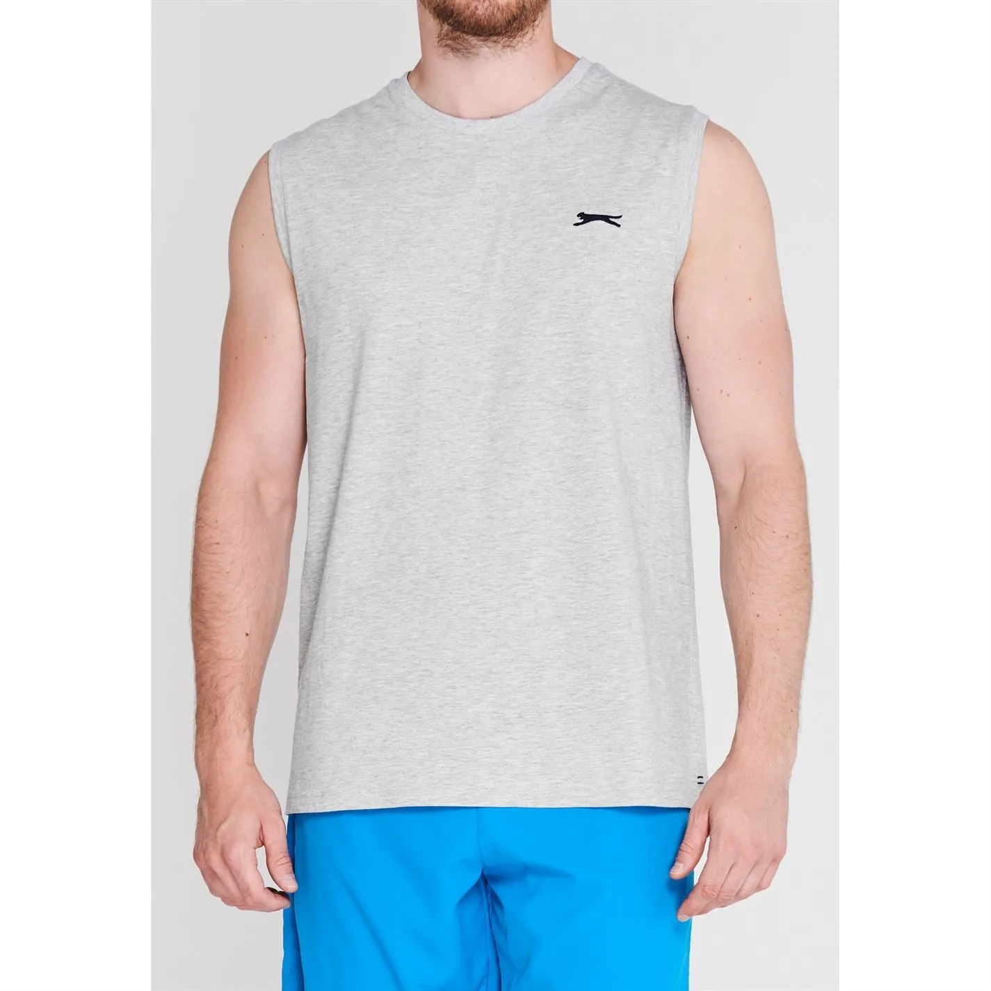 Slazenger Mens Sleeveless T Shirt Tee Top Round Neck Cotton