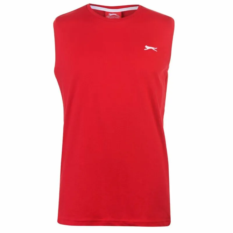 Slazenger Mens Sleeveless T Shirt Tee Top Round Neck Cotton