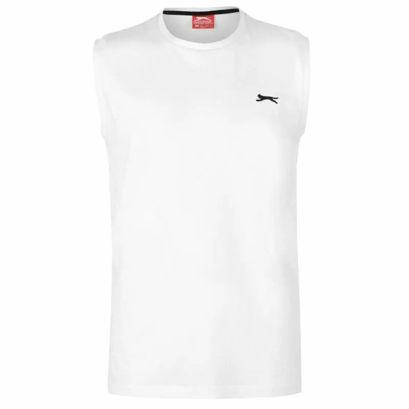 Slazenger Mens Sleeveless T Shirt Tee Top Round Neck Cotton