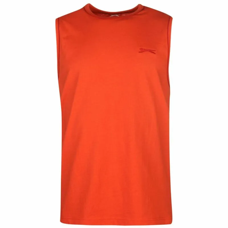 Slazenger Mens Sleeveless T Shirt Tee Top Round Neck Cotton