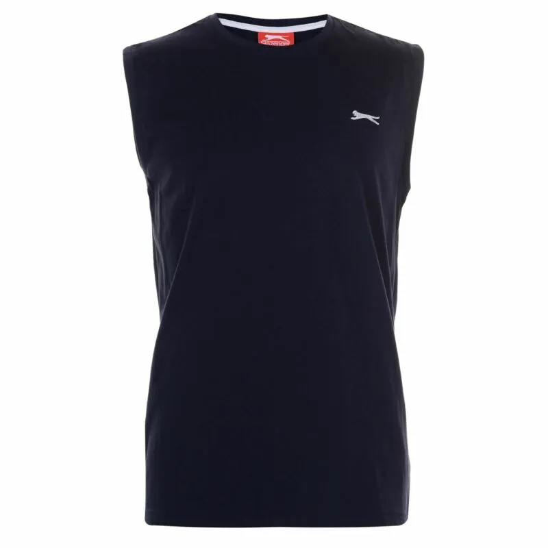 Slazenger Mens Sleeveless T Shirt Tee Top Round Neck Cotton