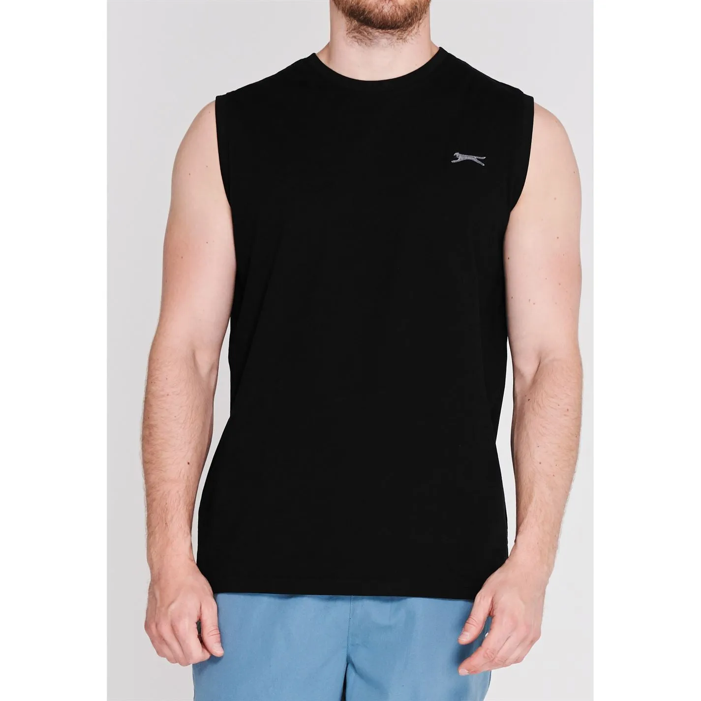 Slazenger Mens Sleeveless T Shirt Tee Top Round Neck Cotton