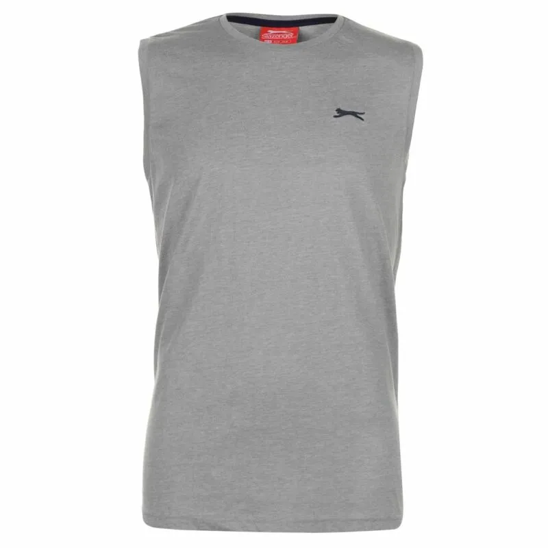 Slazenger Mens Sleeveless T Shirt Tee Top Round Neck Cotton