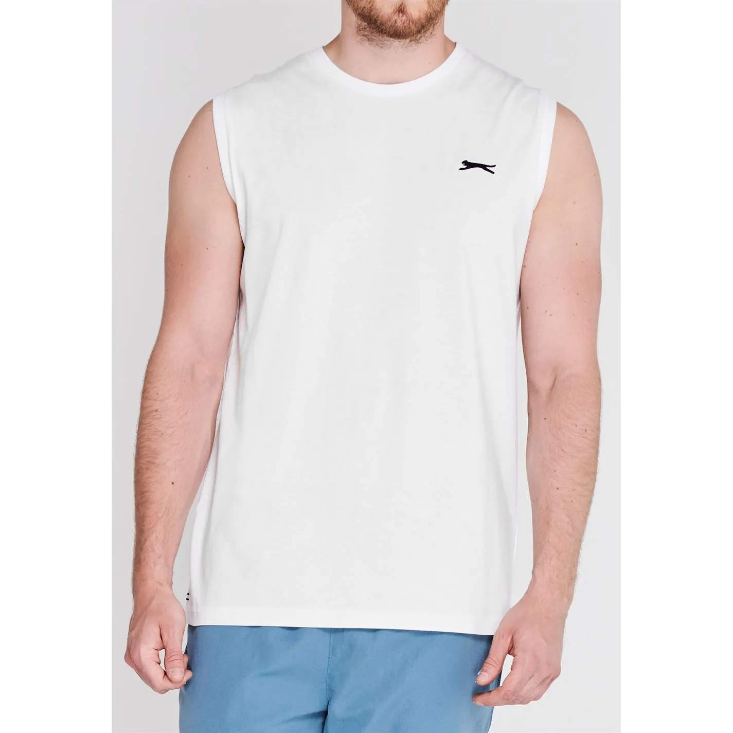 Slazenger Mens Sleeveless T Shirt Tee Top Round Neck Cotton