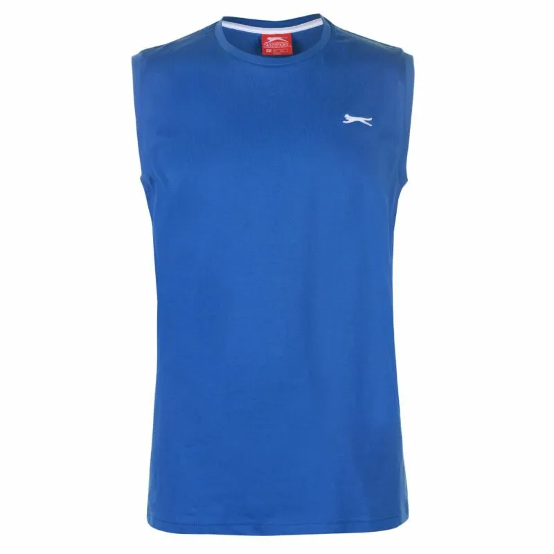 Slazenger Mens Sleeveless T Shirt Tee Top Round Neck Cotton