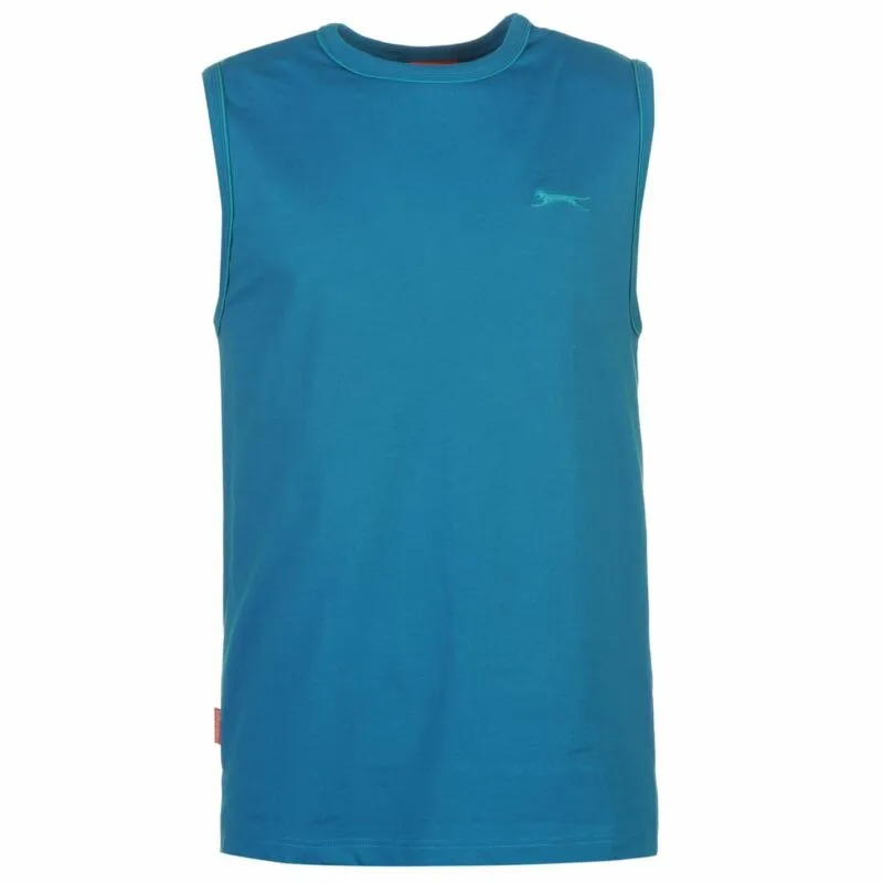 Slazenger Mens Sleeveless T Shirt Tee Top Round Neck Cotton