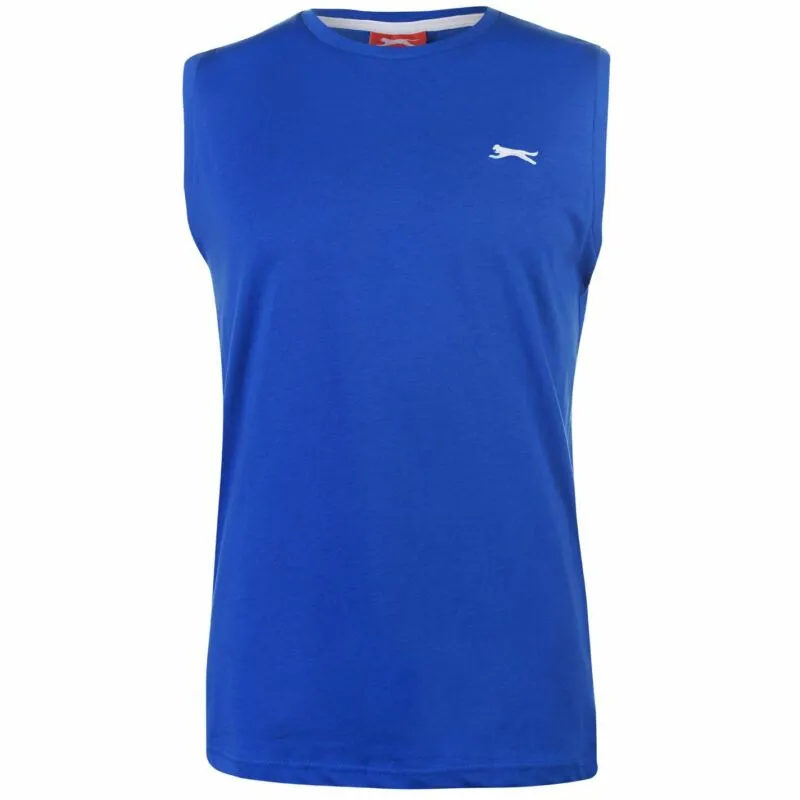 Slazenger Mens Sleeveless T Shirt Tee Top Round Neck Cotton