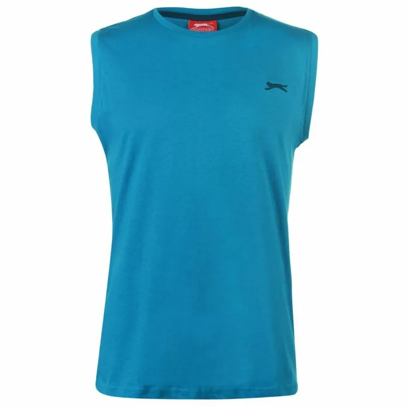 Slazenger Mens Sleeveless T Shirt Tee Top Round Neck Cotton