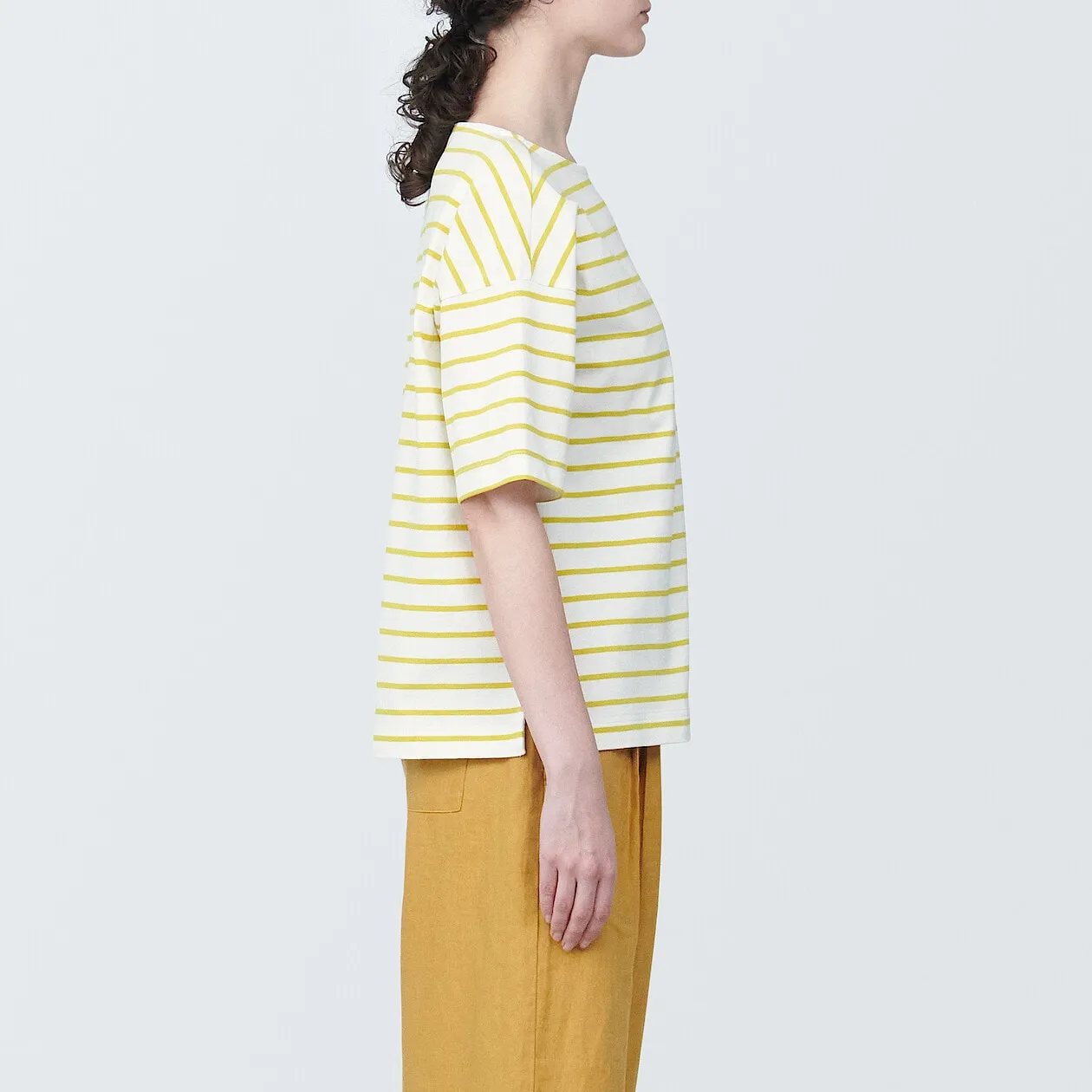 Striped Boatneck Short Sleeve T-Shirt